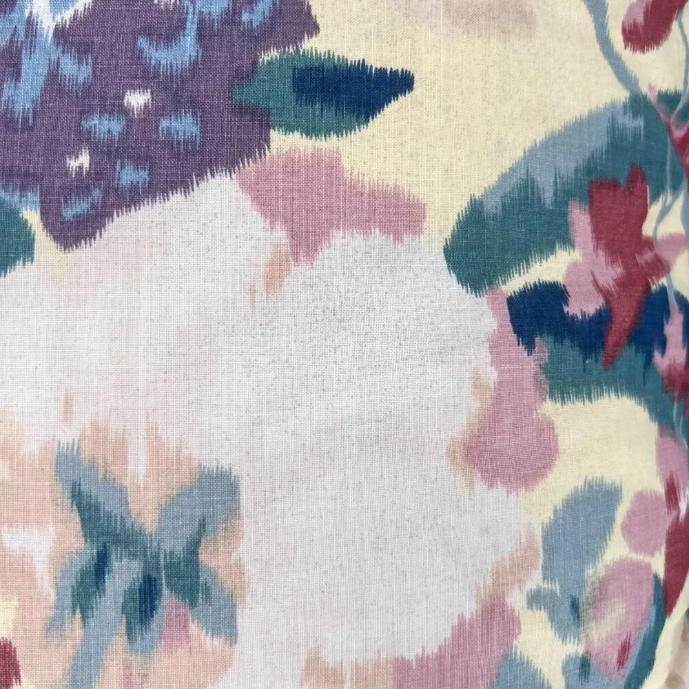 VINTAGE FLORAL RUFFLED THROW PILLOW ZIPPERD SHAM PILLOW INSIDE COTTAGE